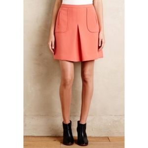 Anthropologie Maeve Women's Peach Skirt With Pockets and Pleat. Size 6P